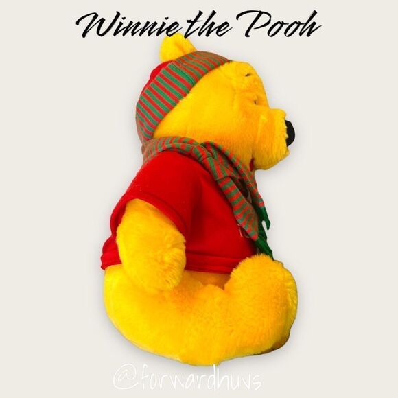 Vintage Mattel Winnie The Pooh Christmas Plush - 14" with Festive Attire - Picture 6 of 11